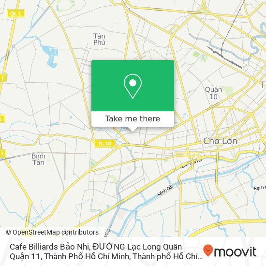 Bản đồ Cafe Billiards Bảo Nhi, ĐƯỜNG Lạc Long Quân Quận 11, Thành Phố Hồ Chí Minh