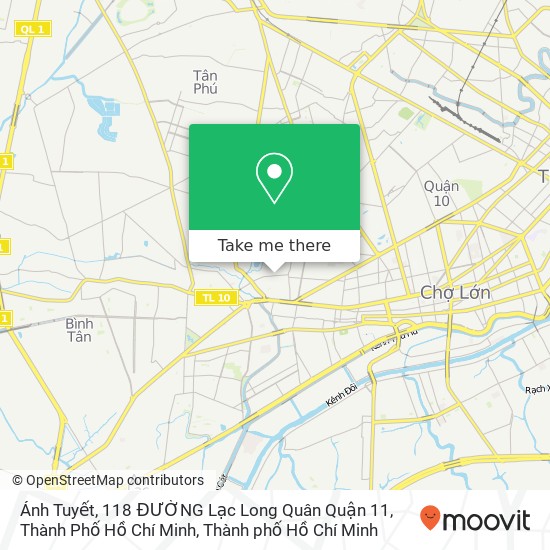 Bản đồ Ánh Tuyết, 118 ĐƯỜNG Lạc Long Quân Quận 11, Thành Phố Hồ Chí Minh