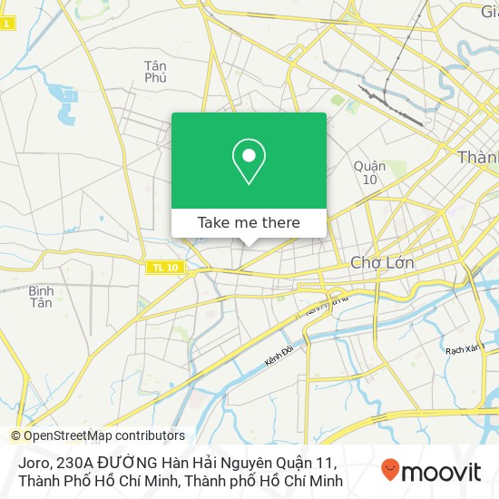 Bản đồ Joro, 230A ĐƯỜNG Hàn Hải Nguyên Quận 11, Thành Phố Hồ Chí Minh