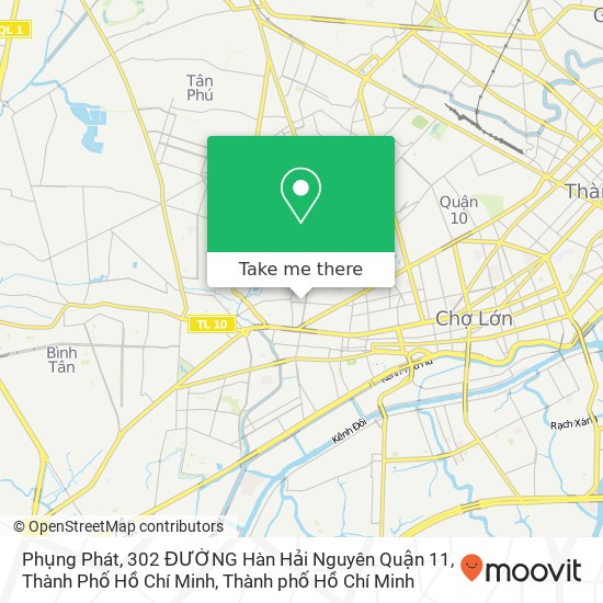 Bản đồ Phụng Phát, 302 ĐƯỜNG Hàn Hải Nguyên Quận 11, Thành Phố Hồ Chí Minh