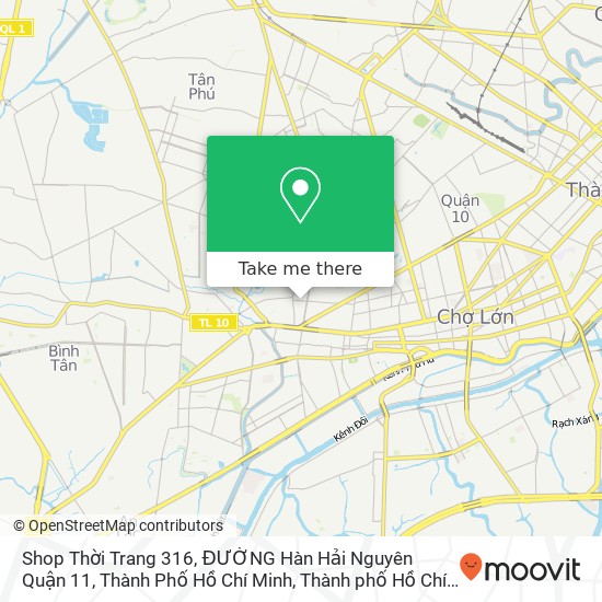 Bản đồ Shop Thời Trang 316, ĐƯỜNG Hàn Hải Nguyên Quận 11, Thành Phố Hồ Chí Minh