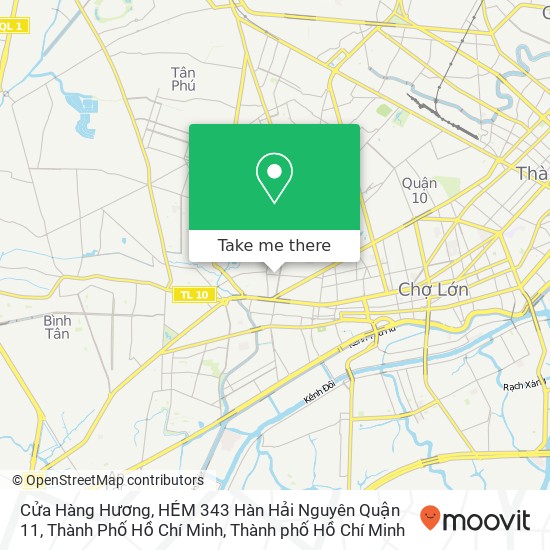 Bản đồ Cửa Hàng Hương, HẺM 343 Hàn Hải Nguyên Quận 11, Thành Phố Hồ Chí Minh