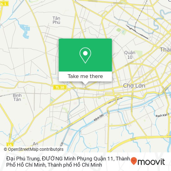 Bản đồ Đại Phú Trung, ĐƯỜNG Minh Phụng Quận 11, Thành Phố Hồ Chí Minh