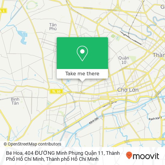 Bản đồ Bé Hoa, 404 ĐƯỜNG Minh Phụng Quận 11, Thành Phố Hồ Chí Minh