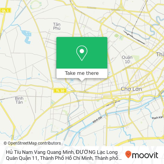 Bản đồ Hủ Tíu Nam Vang Quang Minh, ĐƯỜNG Lạc Long Quân Quận 11, Thành Phố Hồ Chí Minh