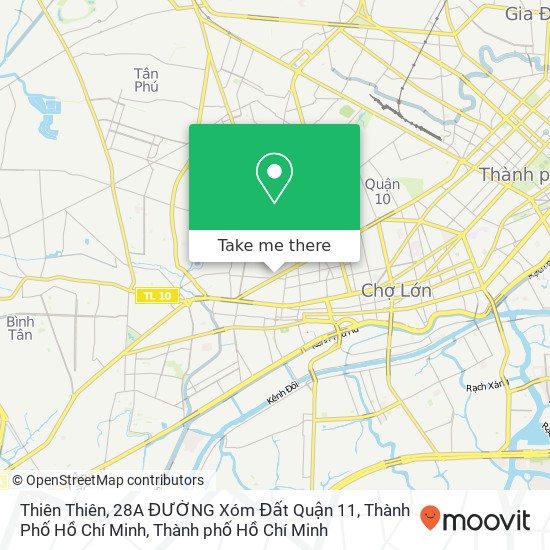Bản đồ Thiên Thiên, 28A ĐƯỜNG Xóm Đất Quận 11, Thành Phố Hồ Chí Minh