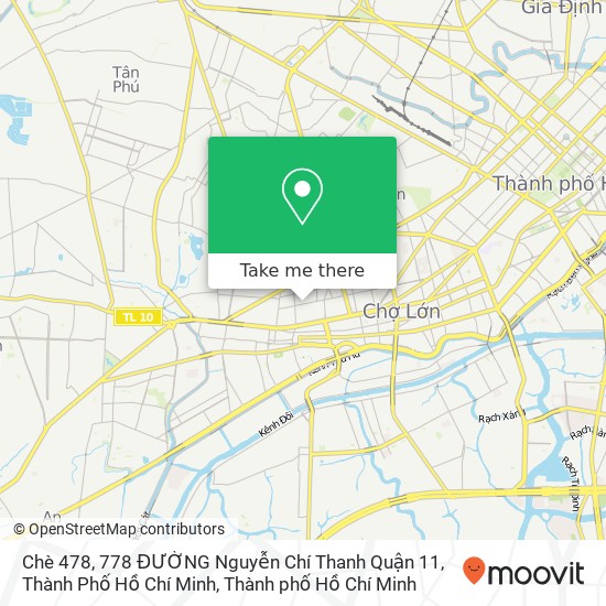 Bản đồ Chè 478, 778 ĐƯỜNG Nguyễn Chí Thanh Quận 11, Thành Phố Hồ Chí Minh