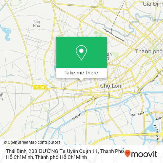 Bản đồ Thái Bình, 203 ĐƯỜNG Tạ Uyên Quận 11, Thành Phố Hồ Chí Minh