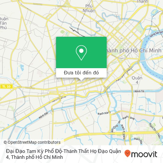 Bản đồ Đại Đạo Tam Kỳ Phổ Độ-Thánh Thất Họ Đạo Quận 4, ĐƯỜNG Yết Kiêu Quận 5, Thành Phố Hồ Chí Minh