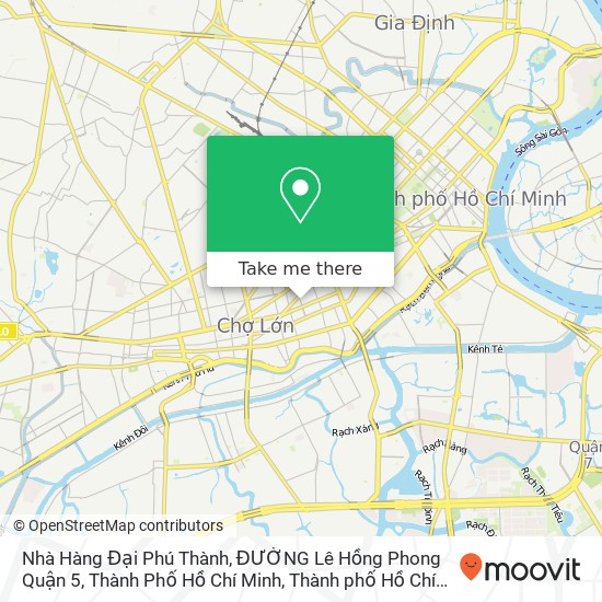 Bản đồ Nhà Hàng Đại Phú Thành, ĐƯỜNG Lê Hồng Phong Quận 5, Thành Phố Hồ Chí Minh