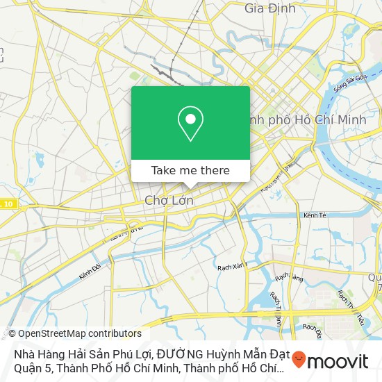Bản đồ Nhà Hàng Hải Sản Phú Lợi, ĐƯỜNG Huỳnh Mẫn Đạt Quận 5, Thành Phố Hồ Chí Minh