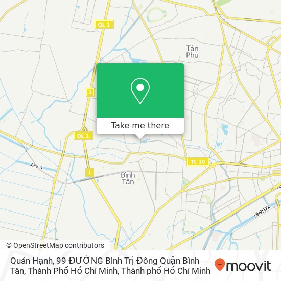 Bản đồ Quán Hạnh, 99 ĐƯỜNG Bình Trị Đông Quận Bình Tân, Thành Phố Hồ Chí Minh