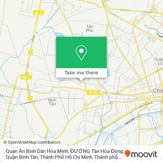 Bản đồ Quán Ăn Bình Dân Hòa Minh, ĐƯỜNG Tân Hòa Đông Quận Bình Tân, Thành Phố Hồ Chí Minh
