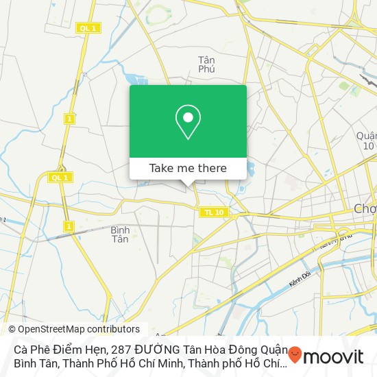 Bản đồ Cà Phê Điểm Hẹn, 287 ĐƯỜNG Tân Hòa Đông Quận Bình Tân, Thành Phố Hồ Chí Minh