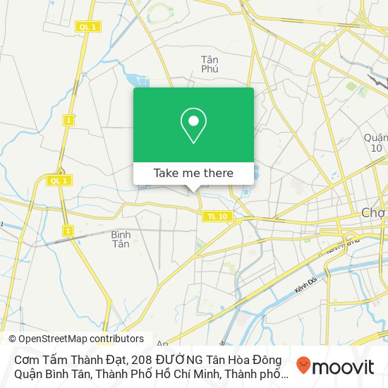 Bản đồ Cơm Tấm Thành Đạt, 208 ĐƯỜNG Tân Hòa Đông Quận Bình Tân, Thành Phố Hồ Chí Minh