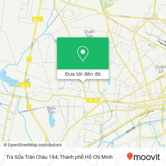 Bản đồ Trà Sữa Trân Châu 184, 184 ĐƯỜNG Phan Anh Quận Tân Phú, Thành Phố Hồ Chí Minh