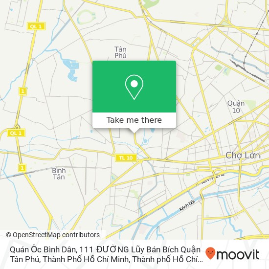 Bản đồ Quán Ốc Bình Dân, 111 ĐƯỜNG Lũy Bán Bích Quận Tân Phú, Thành Phố Hồ Chí Minh