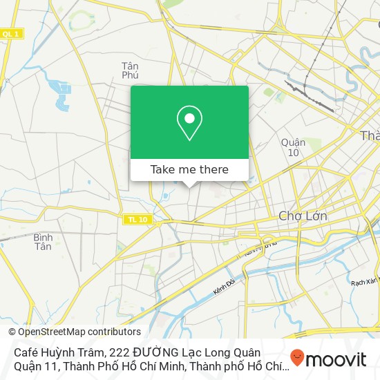 Bản đồ Café Huỳnh Trâm, 222 ĐƯỜNG Lạc Long Quân Quận 11, Thành Phố Hồ Chí Minh