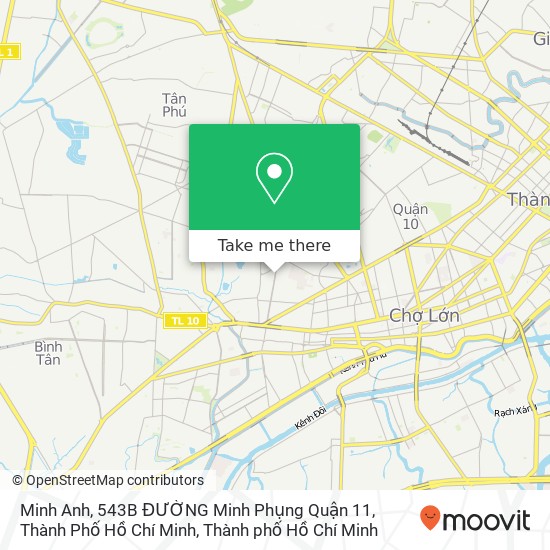Bản đồ Minh Anh, 543B ĐƯỜNG Minh Phụng Quận 11, Thành Phố Hồ Chí Minh