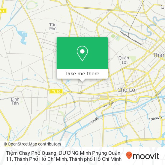 Bản đồ Tiệm Chay Phổ Quang, ĐƯỜNG Minh Phụng Quận 11, Thành Phố Hồ Chí Minh