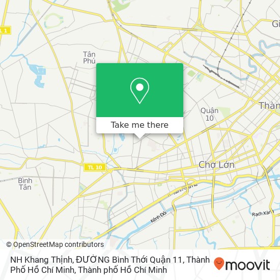 Bản đồ NH Khang Thịnh, ĐƯỜNG Bình Thới Quận 11, Thành Phố Hồ Chí Minh