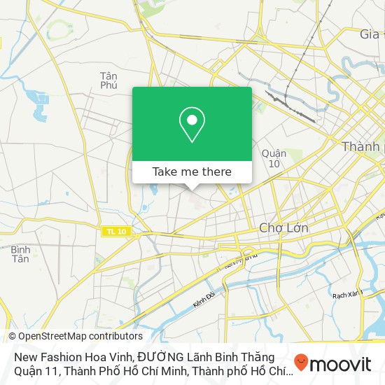 Bản đồ New Fashion Hoa Vinh, ĐƯỜNG Lãnh Binh Thăng Quận 11, Thành Phố Hồ Chí Minh