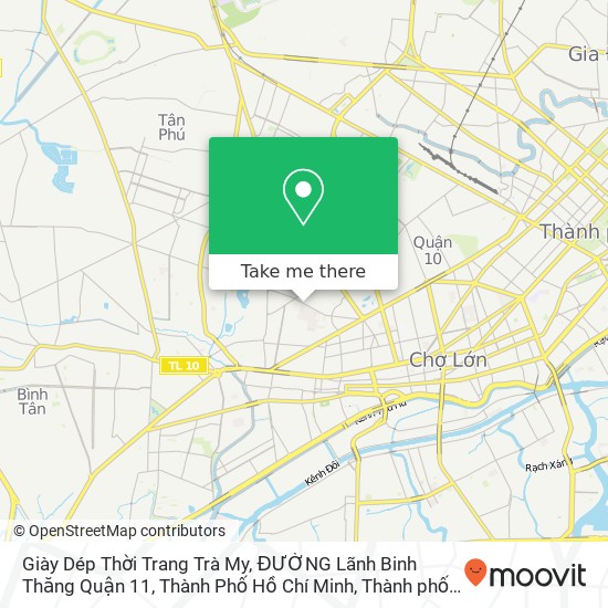 Bản đồ Giày Dép Thời Trang Trà My, ĐƯỜNG Lãnh Binh Thăng Quận 11, Thành Phố Hồ Chí Minh