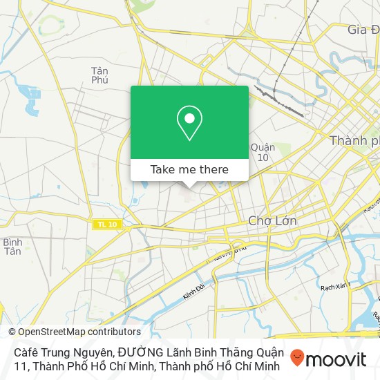 Bản đồ Càfê Trung Nguyên, ĐƯỜNG Lãnh Binh Thăng Quận 11, Thành Phố Hồ Chí Minh