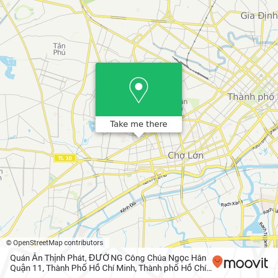 Bản đồ Quán Ăn Thịnh Phát, ĐƯỜNG Công Chúa Ngọc Hân Quận 11, Thành Phố Hồ Chí Minh