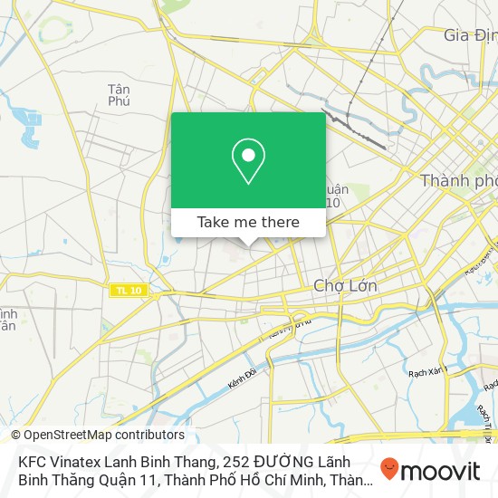 Bản đồ KFC Vinatex Lanh Binh Thang, 252 ĐƯỜNG Lãnh Binh Thăng Quận 11, Thành Phố Hồ Chí Minh