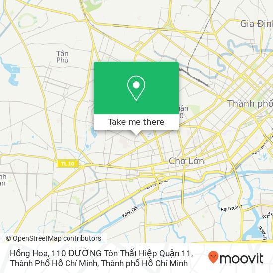 Bản đồ Hồng Hoa, 110 ĐƯỜNG Tôn Thất Hiệp Quận 11, Thành Phố Hồ Chí Minh