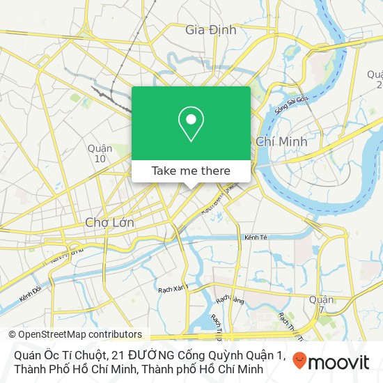 Bản đồ Quán Ốc Tí Chuột, 21 ĐƯỜNG Cống Quỳnh Quận 1, Thành Phố Hồ Chí Minh