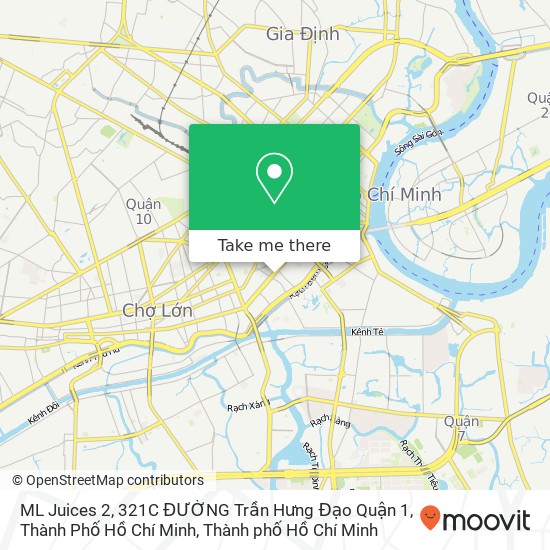 Bản đồ ML Juices 2, 321C ĐƯỜNG Trần Hưng Đạo Quận 1, Thành Phố Hồ Chí Minh