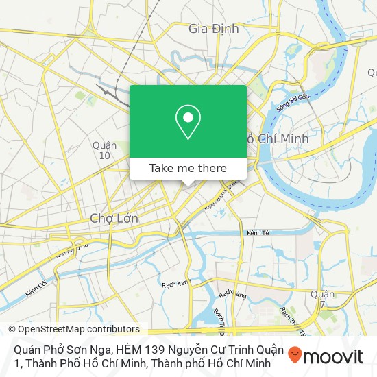 Bản đồ Quán Phở Sơn Nga, HẺM 139 Nguyễn Cư Trinh Quận 1, Thành Phố Hồ Chí Minh