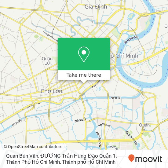 Bản đồ Quán Bún Vân, ĐƯỜNG Trần Hưng Đạo Quận 1, Thành Phố Hồ Chí Minh