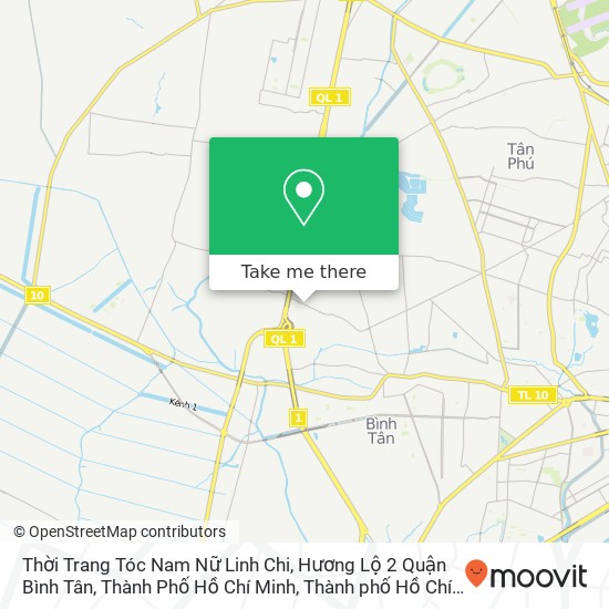 Bản đồ Thời Trang Tóc Nam Nữ Linh Chi, Hương Lộ 2 Quận Bình Tân, Thành Phố Hồ Chí Minh