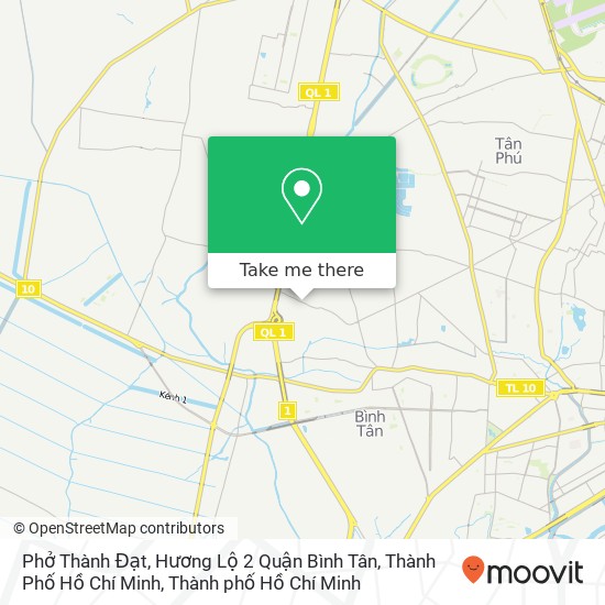 Bản đồ Phở Thành Đạt, Hương Lộ 2 Quận Bình Tân, Thành Phố Hồ Chí Minh