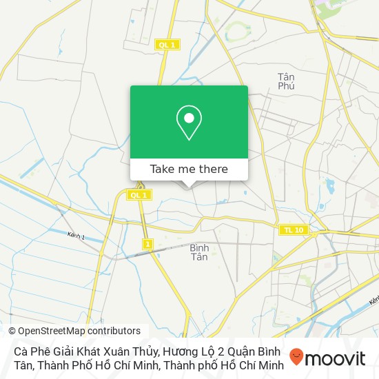 Bản đồ Cà Phê Giải Khát Xuân Thủy, Hương Lộ 2 Quận Bình Tân, Thành Phố Hồ Chí Minh