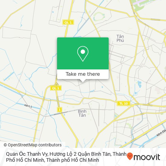 Bản đồ Quán Ốc Thanh Vy, Hương Lộ 2 Quận Bình Tân, Thành Phố Hồ Chí Minh