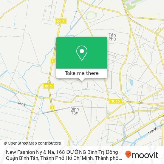 Bản đồ New Fashion Ny & Na, 168 ĐƯỜNG Bình Trị Đông Quận Bình Tân, Thành Phố Hồ Chí Minh