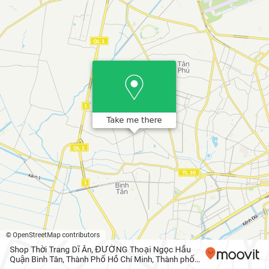 Bản đồ Shop Thời Trang Dĩ Ân, ĐƯỜNG Thoại Ngọc Hầu Quận Bình Tân, Thành Phố Hồ Chí Minh