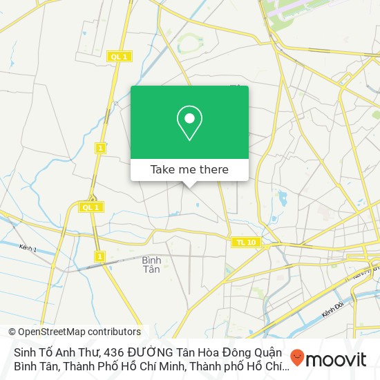 Bản đồ Sinh Tố Anh Thư, 436 ĐƯỜNG Tân Hòa Đông Quận Bình Tân, Thành Phố Hồ Chí Minh
