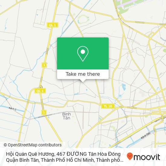 Bản đồ Hội Quán Quê Hương, 467 ĐƯỜNG Tân Hòa Đông Quận Bình Tân, Thành Phố Hồ Chí Minh