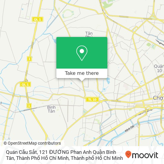 Bản đồ Quán Cầu Sắt, 121 ĐƯỜNG Phan Anh Quận Bình Tân, Thành Phố Hồ Chí Minh