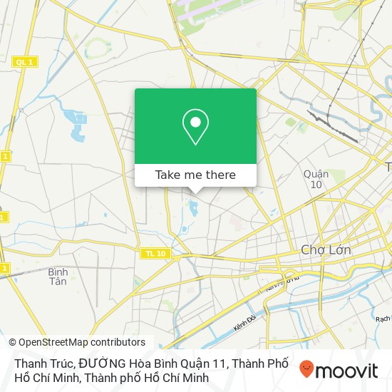 Bản đồ Thanh Trúc, ĐƯỜNG Hòa Bình Quận 11, Thành Phố Hồ Chí Minh