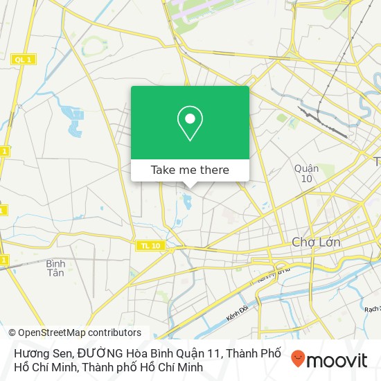 Bản đồ Hương Sen, ĐƯỜNG Hòa Bình Quận 11, Thành Phố Hồ Chí Minh