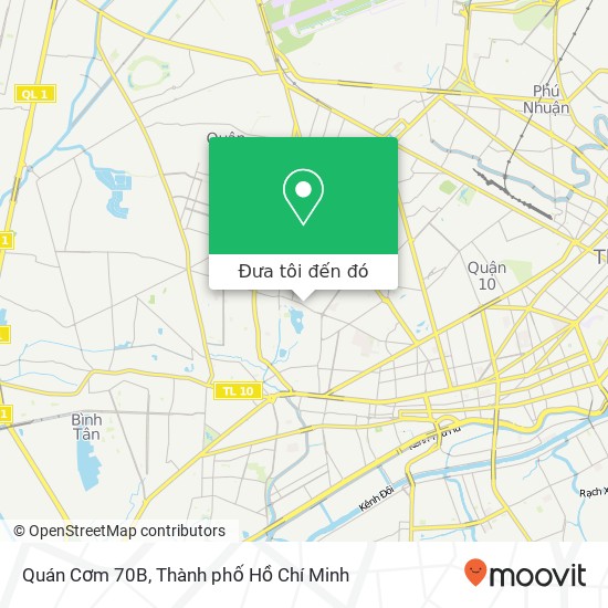 Bản đồ Quán Cơm 70B, 70B ĐƯỜNG Hòa Bình Quận 11, Thành Phố Hồ Chí Minh