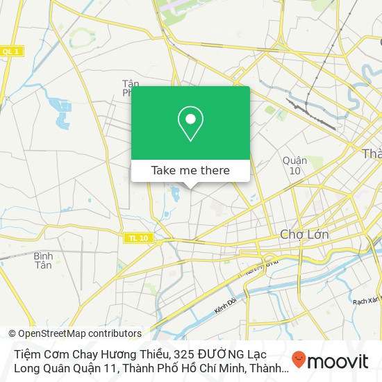 Bản đồ Tiệm Cơm Chay Hương Thiều, 325 ĐƯỜNG Lạc Long Quân Quận 11, Thành Phố Hồ Chí Minh
