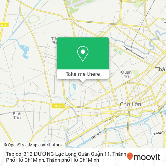 Bản đồ Tapico, 312 ĐƯỜNG Lạc Long Quân Quận 11, Thành Phố Hồ Chí Minh