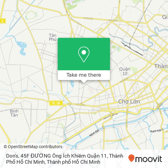Bản đồ Don's, 45F ĐƯỜNG Ông Ích Khiêm Quận 11, Thành Phố Hồ Chí Minh